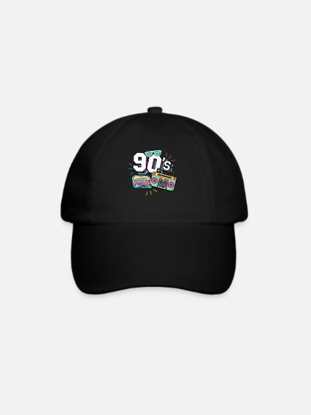 90er Jahre 90s - Baseballkappe - Schwarz/Schwarz