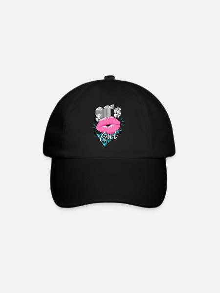 90er Jahre 90s Girl - Baseballkappe - Schwarz/Schwarz