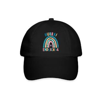 14 Jahre alt Rainbow Regenbogen 14. Geburtstag - Baseballkappe - Schwarz/Schwarz - Vorne
