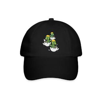 Dino Handwerker Eierschale Werkzeug Berufe Arbeit - Baseballkappe - Schwarz/Schwarz - Vorne