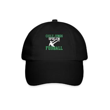 Coole Jungs spielen Fußball Motiv für echte Fußbal - Baseballkappe - Schwarz/Schwarz - Vorne