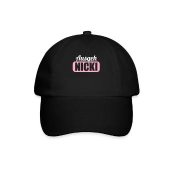 DDR Ostdeutschland Osten Ossi Ausgeh Nicki - Baseballkappe - Schwarz/Schwarz - Vorne