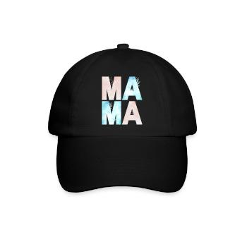 MOM Pastellrosa blau - Baseballkappe - Schwarz/Schwarz - Vorne