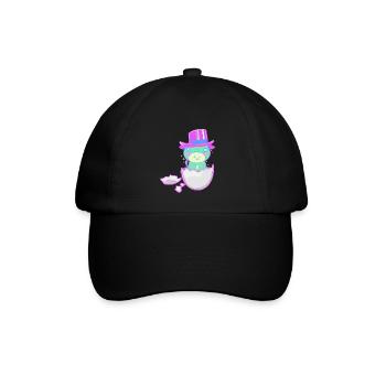 Baby Geburt Schwangerschaft Fantasy Eierschale - Baseballkappe - Schwarz/Schwarz - Vorne