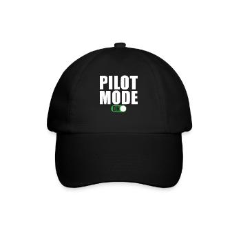 Pilot Modus Ein - Baseballkappe - Schwarz/Schwarz - Vorne