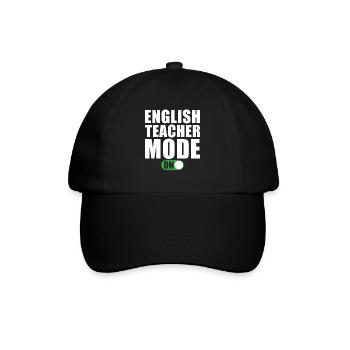 Englischlehrer Modus Ein - Baseballkappe - Schwarz/Schwarz - Vorne