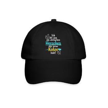 Katze Katzen Herrchen für Katzenliebhaber - Baseballkappe - Schwarz/Schwarz - Vorne