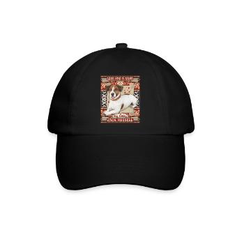 Jack-Russell-Terrier, Hund, Liebe-Love - Baseballkappe - Schwarz/Schwarz - Vorne