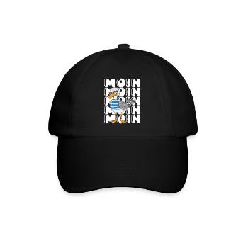 Norddeutsch Möwe Mit Sonnenbrille Ostseeurlaub - Baseballkappe - Schwarz/Schwarz - Vorne