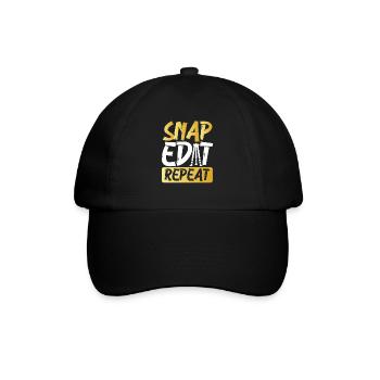 Snap Bearbeiten Wiederholen - Baseballkappe - Schwarz/Schwarz - Vorne