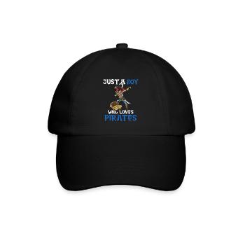 Pirat Geburtstagsgeschenk Jungs, Seeräuber, Halunk - Baseballkappe - Schwarz/Schwarz - Vorne