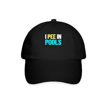 Ich pinkle in Pools lustiger Urlaubshumor schwimme - Baseballkappe - Schwarz/Schwarz - Vorne