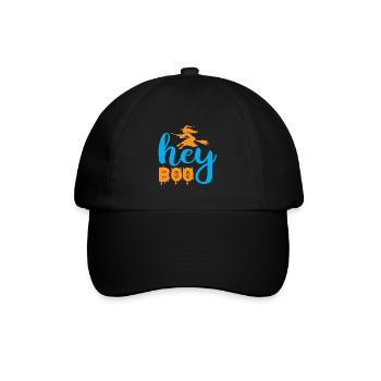 Hey boo - Halloween-Humor - Baseballkappe - Schwarz/Schwarz - Vorne