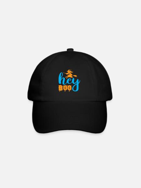 Hey boo - Halloween-Humor - Baseballkappe - Schwarz/Schwarz