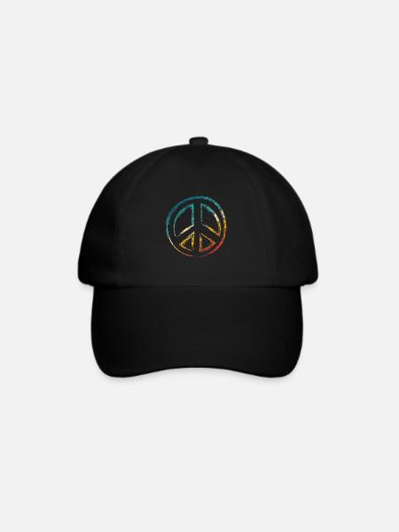 Friedenszeichen - Peace Frieden - Baseballkappe - Schwarz/Schwarz