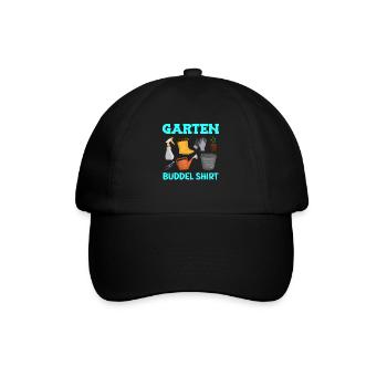 Garten Buddel Shirt Gartenarbeit - Baseballkappe - Schwarz/Schwarz - Vorne