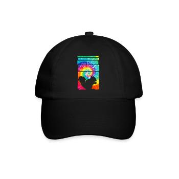 Eichhörnchen Hippie Tie Dye - Baseballkappe - Schwarz/Schwarz - Vorne