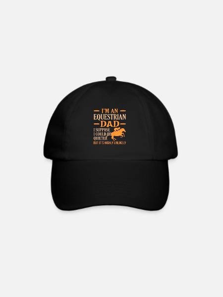 Reiter-lustiges Reiten-mädchen-geschenk - Baseballkappe - Schwarz/Schwarz