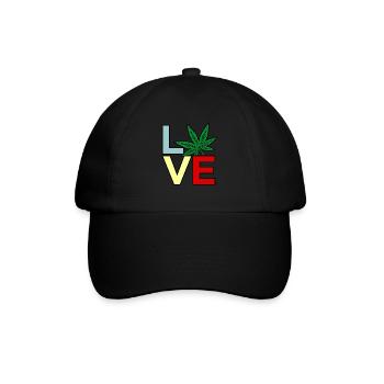 Cannabis - Baseballkappe - Schwarz/Schwarz - Vorne