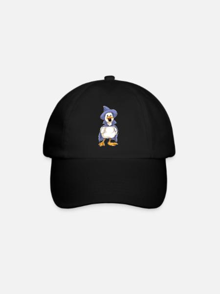 Ente Halloween Hexe - Baseballkappe - Schwarz/Schwarz