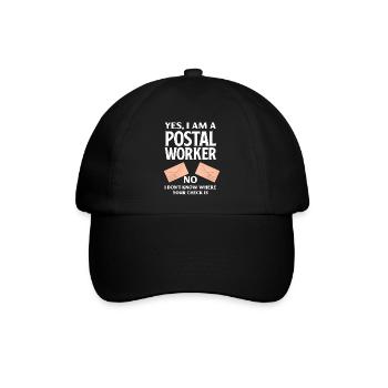 Postbeamte Lustiger Spruch - Baseballkappe - Schwarz/Schwarz - Vorne