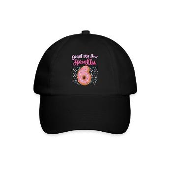Donut Lose Your Sprinkles 6. Geburtstag | Donut - Baseballkappe - Schwarz/Schwarz - Vorne