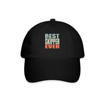 Best Skipper ever Skipper Geschenk - Baseballkappe - Schwarz/Schwarz - Vorne
