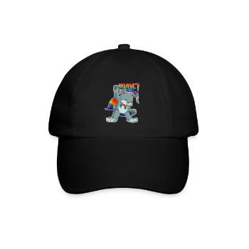 Rabbit I LGBTQ Flag I Rainbow Flag I Gay Pride - Baseballkappe - Schwarz/Schwarz - Vorne