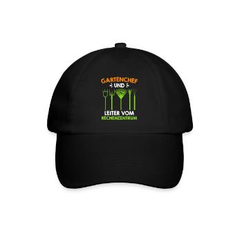 Gartenchef und Leiter vom Rechenzentrum - Baseballkappe - Schwarz/Schwarz - Vorne