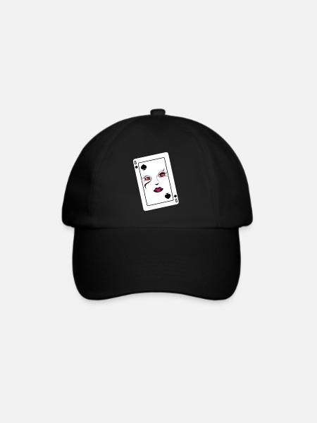 Poker Pik Dame Player Design - Baseballkappe - Schwarz/Schwarz