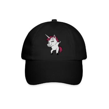 Party Einhorn Dabbing tanzen - Baseballkappe - Schwarz/Schwarz - Vorne