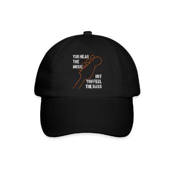 Du hörst die Musik und spürst den Bass - Baseballkappe - Schwarz/Schwarz - Vorne