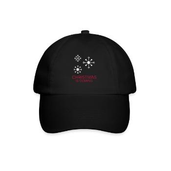 Christmas is coming - Baseballkappe - Schwarz/Schwarz - Vorne