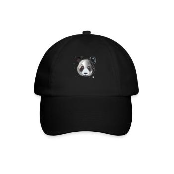 Panda Polygon Kunst Tier Geometrie - Baseballkappe - Schwarz/Schwarz - Vorne