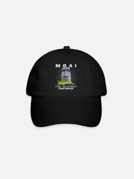 Moai, Steinköpfe, Osterinsel Rapa-Nui - Baseballkappe - Schwarz/Schwarz