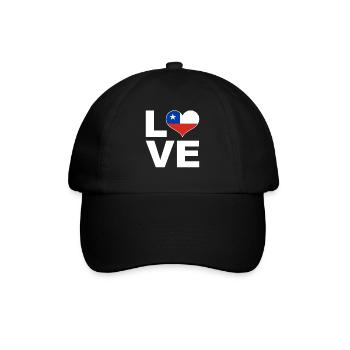 Ich liebe Chile Herz Flagge Chile - Baseballkappe - Schwarz/Schwarz - Vorne