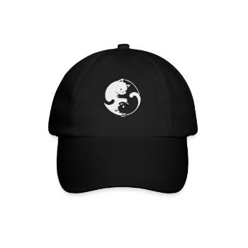 Yin Yang Katzen Design - Baseballkappe - Schwarz/Schwarz - Vorne