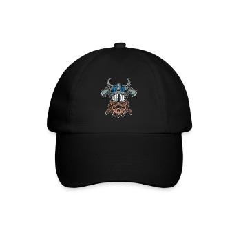 Lustiges Skandinavisches Bart-design - Baseballkappe - Schwarz/Schwarz - Vorne