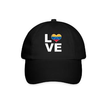 Ich liebe Venezuela Herz Flagge Venezuela - Baseballkappe - Schwarz/Schwarz - Vorne