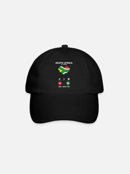 Südafrika is calling Südafrika Herz Souvenir - Baseballkappe - Schwarz/Schwarz