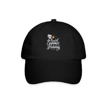 Beach Summer Holiday Urlaub Freizeit Ferien - Baseballkappe - Schwarz/Schwarz - Vorne