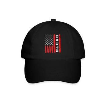 Dart USA Flagge US Fan Darts - Baseballkappe - Schwarz/Schwarz - Vorne