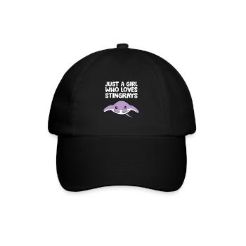 Nur ein Mädchen, das Stachelrochen liebt - Baseballkappe - Schwarz/Schwarz - Vorne