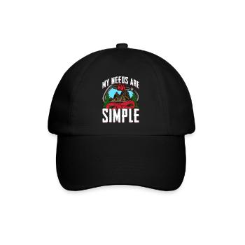 Bergsteiger meine Bedürfnisse sind einfach - Baseballkappe - Schwarz/Schwarz - Vorne
