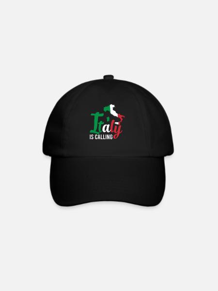 Italien ruft Flagge - Baseballkappe - Schwarz/Schwarz