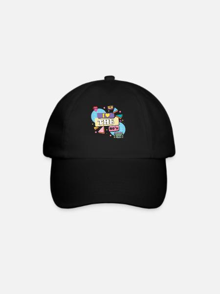 80er Jahre Retro - Baseballkappe - Schwarz/Schwarz