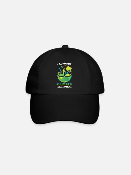 Klimaschützer Klimaschutz Support - Baseballkappe - Schwarz/Schwarz