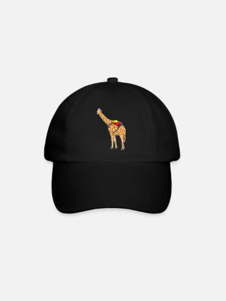 Giraffe Schüler Rucksack Schule - Baseballkappe - Schwarz/Schwarz