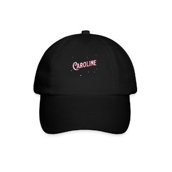 Caroline Namen personalisiert - Baseballkappe - Schwarz/Schwarz - Vorne