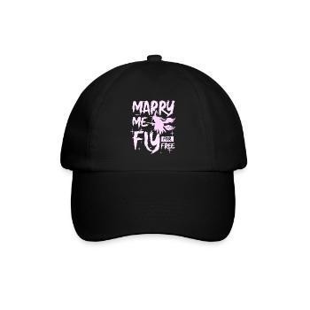 Marry me fly for free witch halloween - Baseballkappe - Schwarz/Schwarz - Vorne